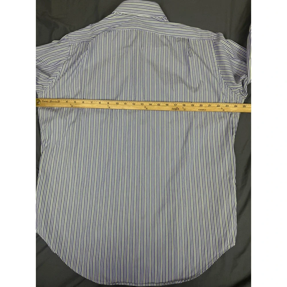 Polo Ralph Lauren Regent Classic Fit Mens 16 34/35 Purple Green Striped Shirt